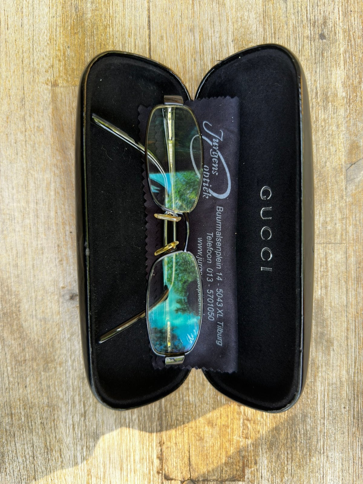 Gucci Vintage Glasant Bril (Y2K model) om+ Koker, Overige merken, Gebruikt, Verzenden, Zwart