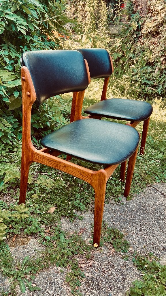Set Erik Buch stoelen - model 49, Huis en Inrichting, Stoelen, Bruin, Ophalen of Verzenden, Zo goed als nieuw, Hout