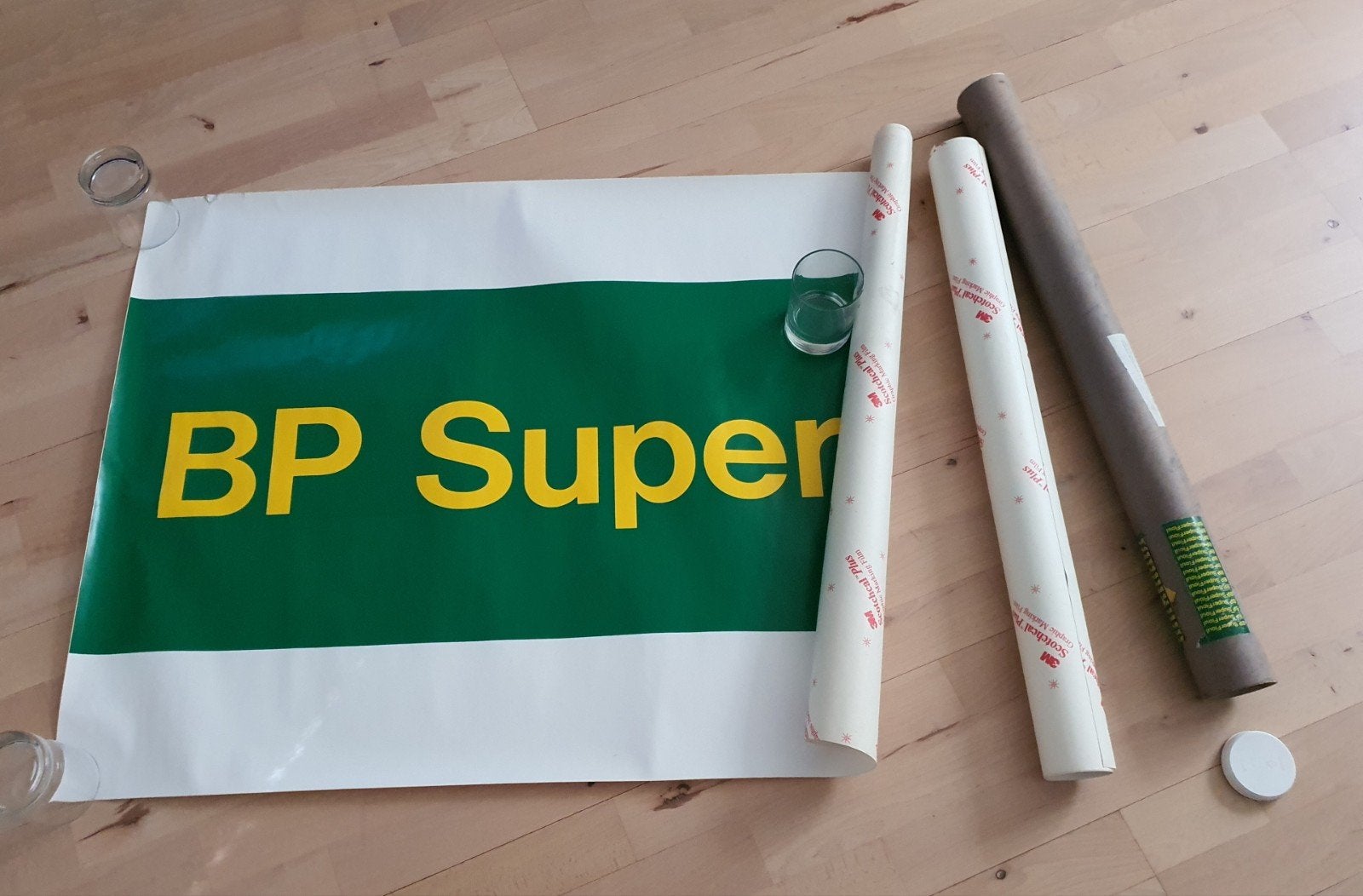 BP Super giga grote stickers origineel BP, Ophalen of Verzenden, Zo goed als nieuw, Reclamebord