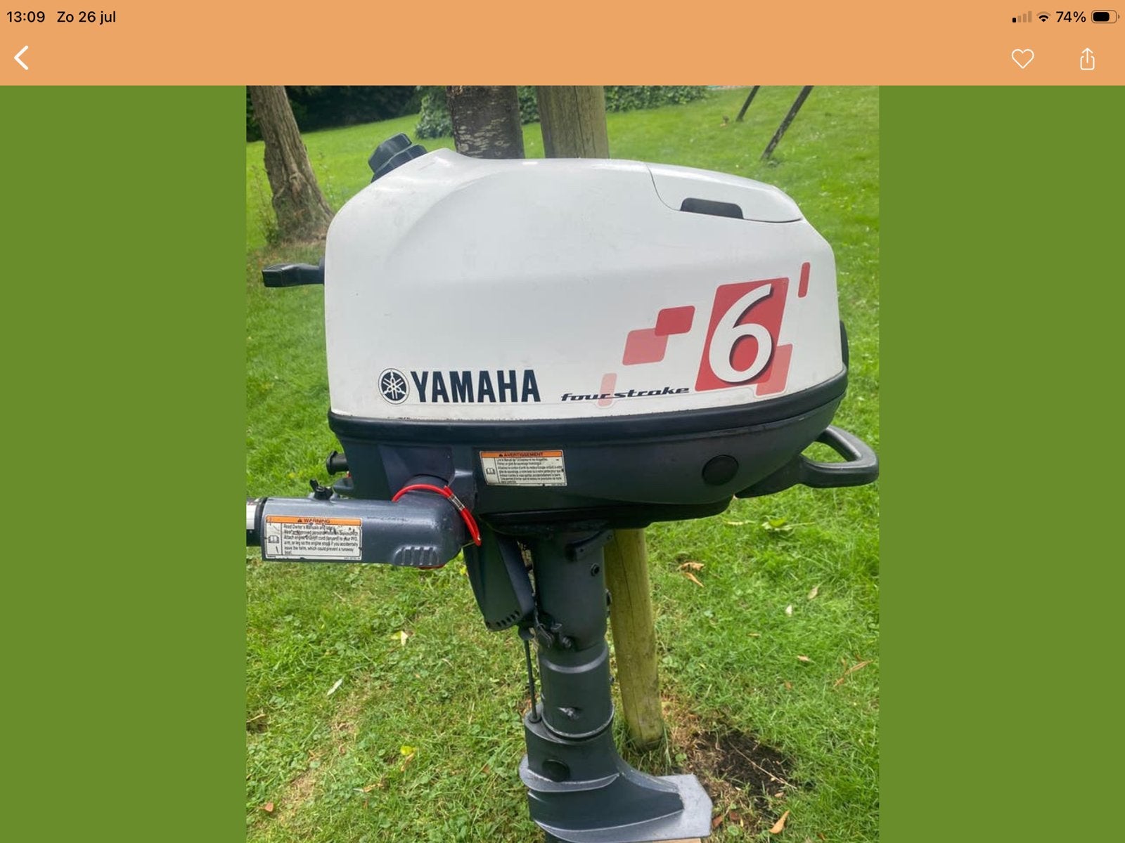 Yamaha 6 pk langstaart buitenboordmotor, Watersport en Boten, Buiten- en Binnenboordmotoren, Ophalen of Verzenden, Zo goed als nieuw