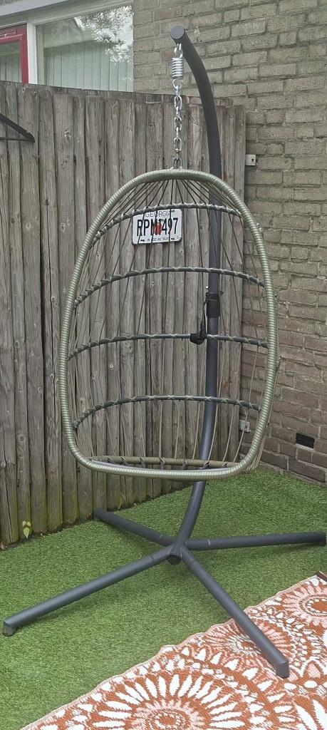 Tuin hangstoel zonder kussens, Tuin en Terras, Ophalen, Gebruikt, Rotan, Verstelbaar