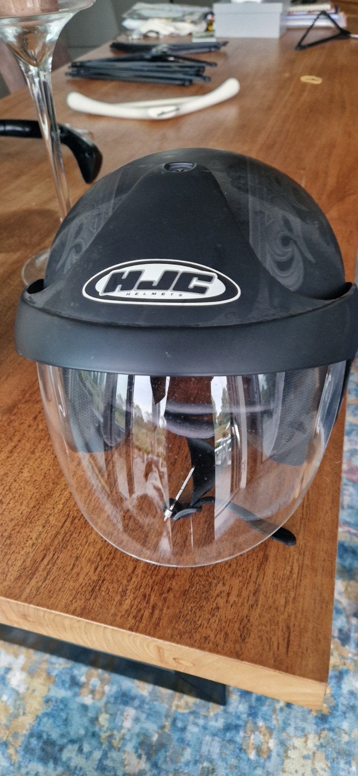 HJC Jethelm Maat M - Zwart, M, Kinderen, Ophalen of Verzenden, Tweedehands