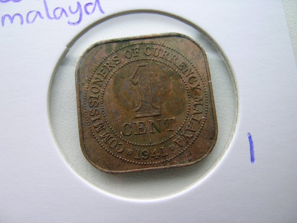 Cent 1941 Malaya (nr 1), Postzegels en Munten, Munten | Azië, Ophalen of Verzenden, Zuidoost-Azië, Losse munt
