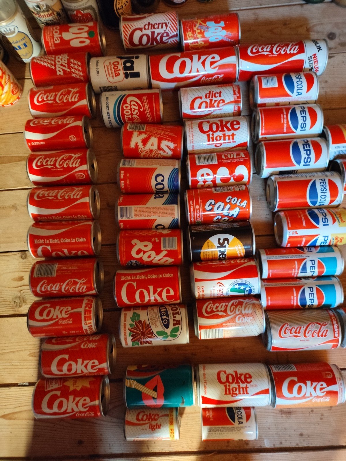 Grote collectie vintage Coca-Cola en Pepsi blikjes, Verzamelen, Ophalen of Verzenden, Gebruikt