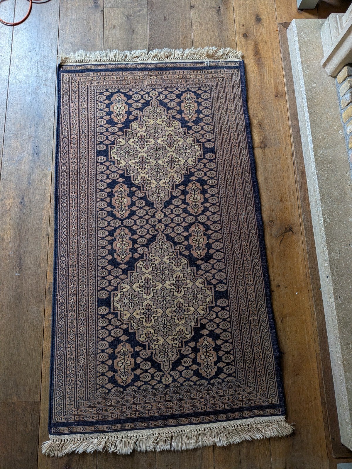 Authenthieke Handgeknopte Oosterse Loper (78x150cm) – Blauw, Ophalen, Gebruikt, Blauw, 50 tot 100 cm