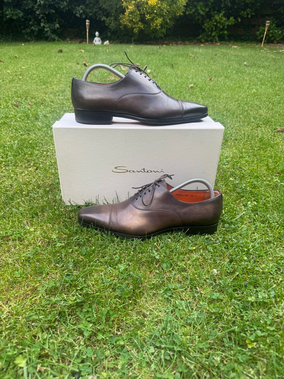 Santoni Veterschoenen Bruin UK7/EU41, Ophalen of Verzenden, Gedragen, Bruin, Veterschoenen