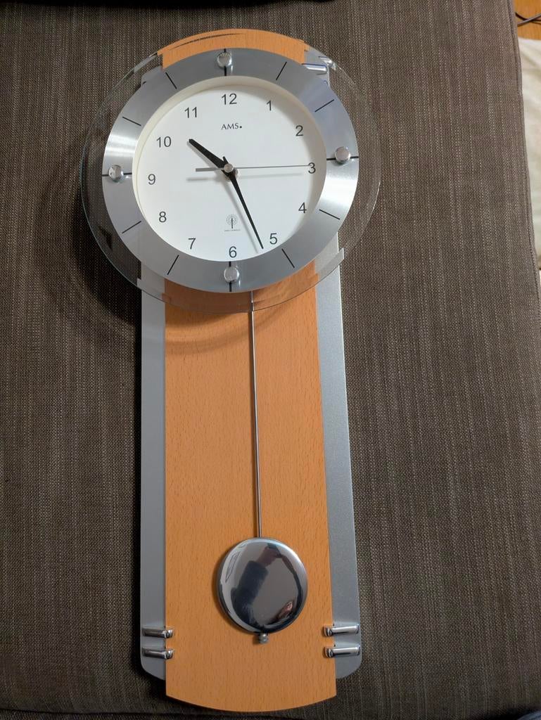 AMS wandklok met slinger, Antiek en Kunst, Ophalen
