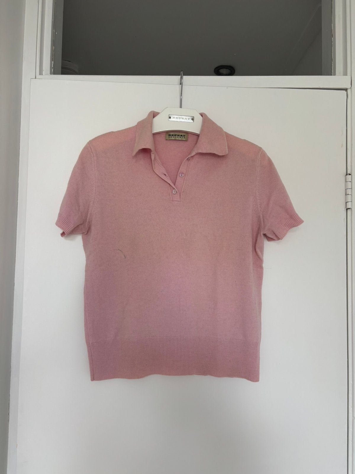 Repeat Cashmere polo shirt maat S - beetje verkleurd, Ophalen of Verzenden, Korte mouw, Roze, Maat 36 (S)
