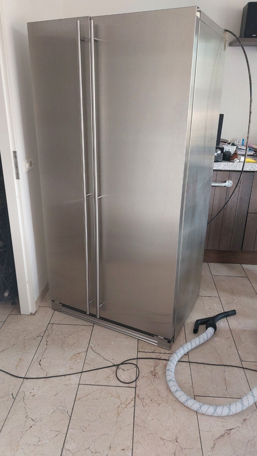 Gratis defecte koelkast Boretti M-System RVS dubbeldeur, Ophalen, 200 liter of meer, 60 cm of meer, Met aparte vriezer