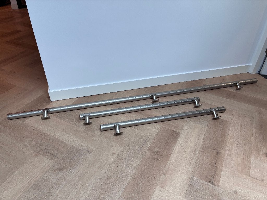 trapleuning rvs in drie delen, Doe-het-zelf en Verbouw, Ophalen, Zo goed als nieuw, Trap, 2 tot 4 meter