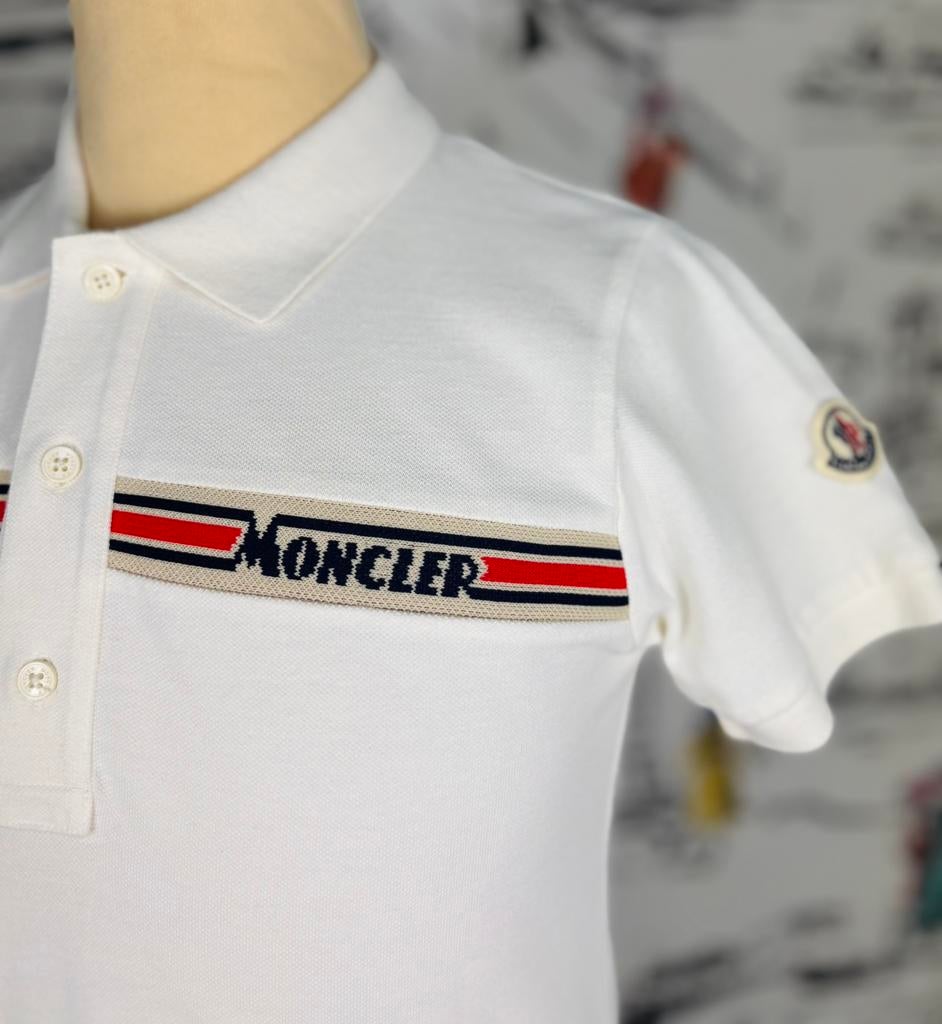 Moncler polo met logo patch maat 10, Moncler EU, Verzenden, Zo goed als nieuw, Moncler