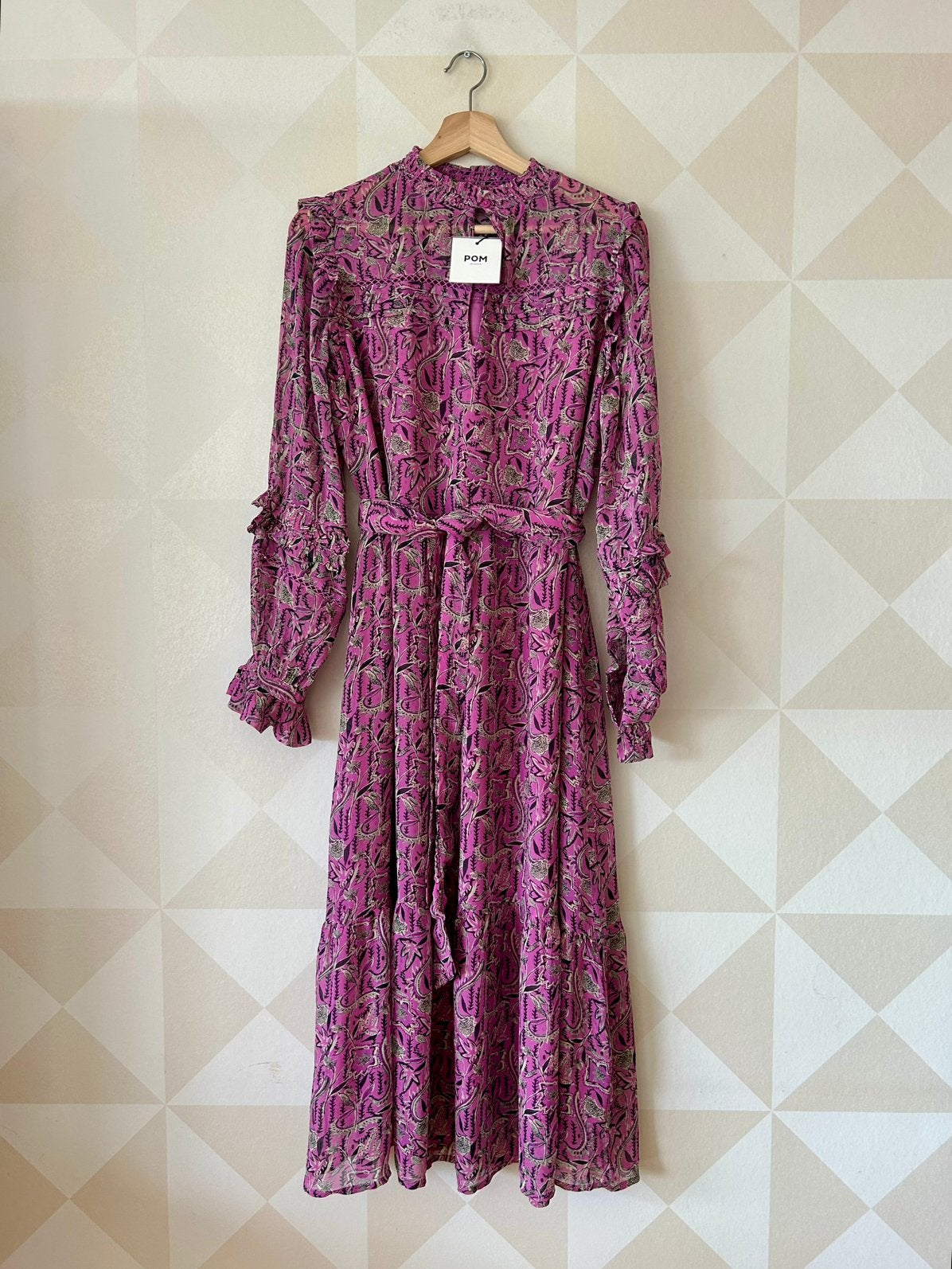 Pom Amsterdam jurk maxi paars M/38 NIEUW, Maat 38/40 (M), Paars, Nieuw, Ophalen of Verzenden