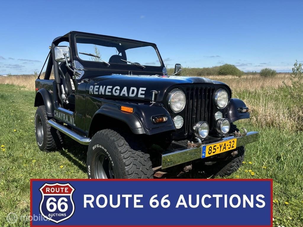 Jeep CJ-7 | 1977 | Route 66 Auctions, Auto's, Jeep, Overige carrosserieën, Zwart, Bedrijf