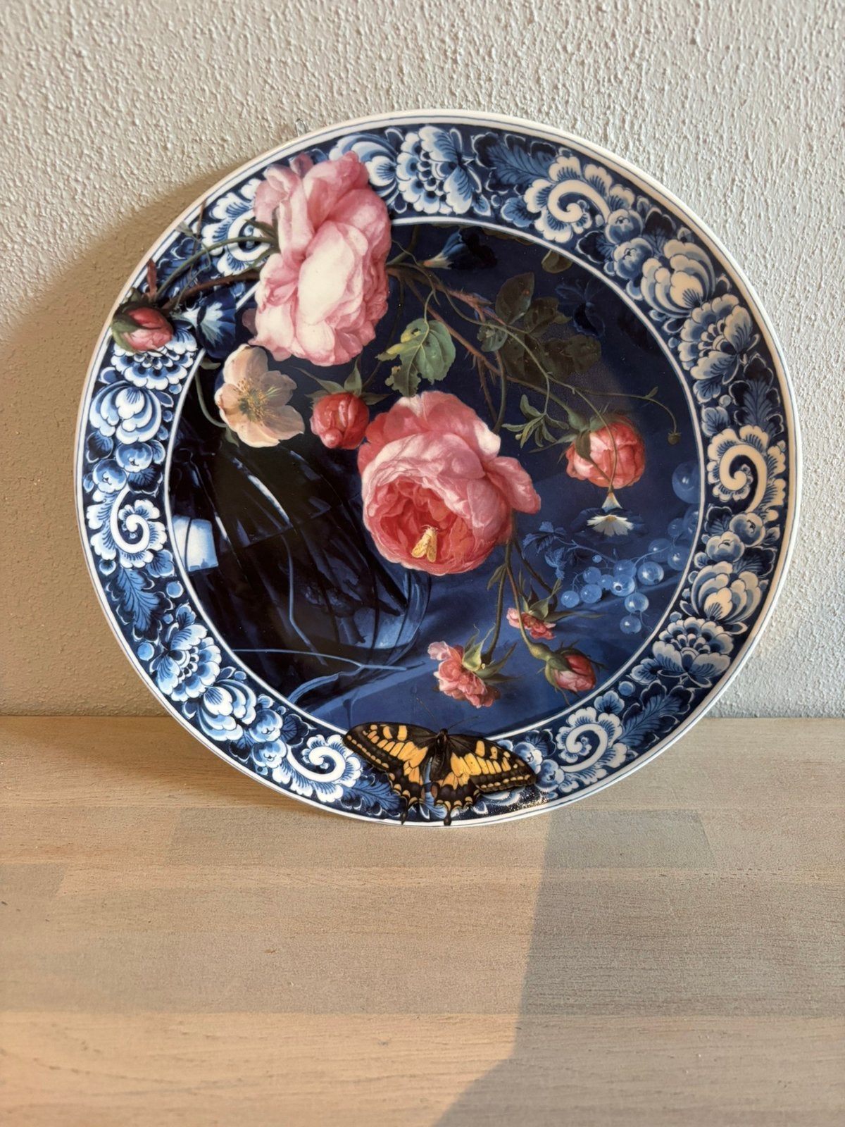 Heinen Delfts Blauw wandbord! BLIKVANGER!!!, Ophalen