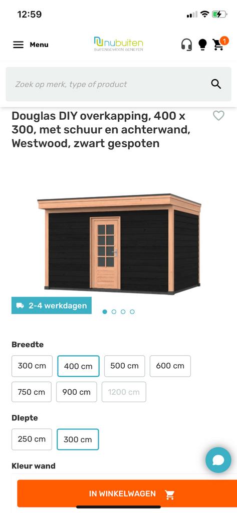 Westwood overkapping (schuur), Ophalen, Nieuw