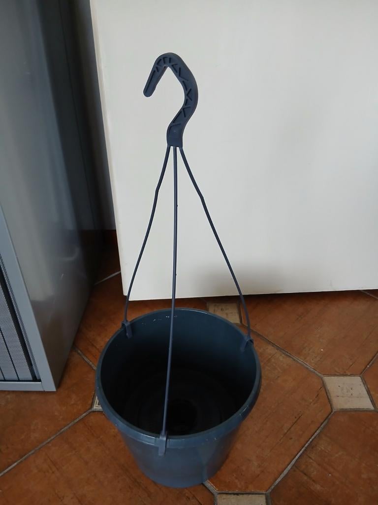 Hang bloempot met wateropvangbak, Ophalen, Rond, Aardewerk, Minder dan 40 cm