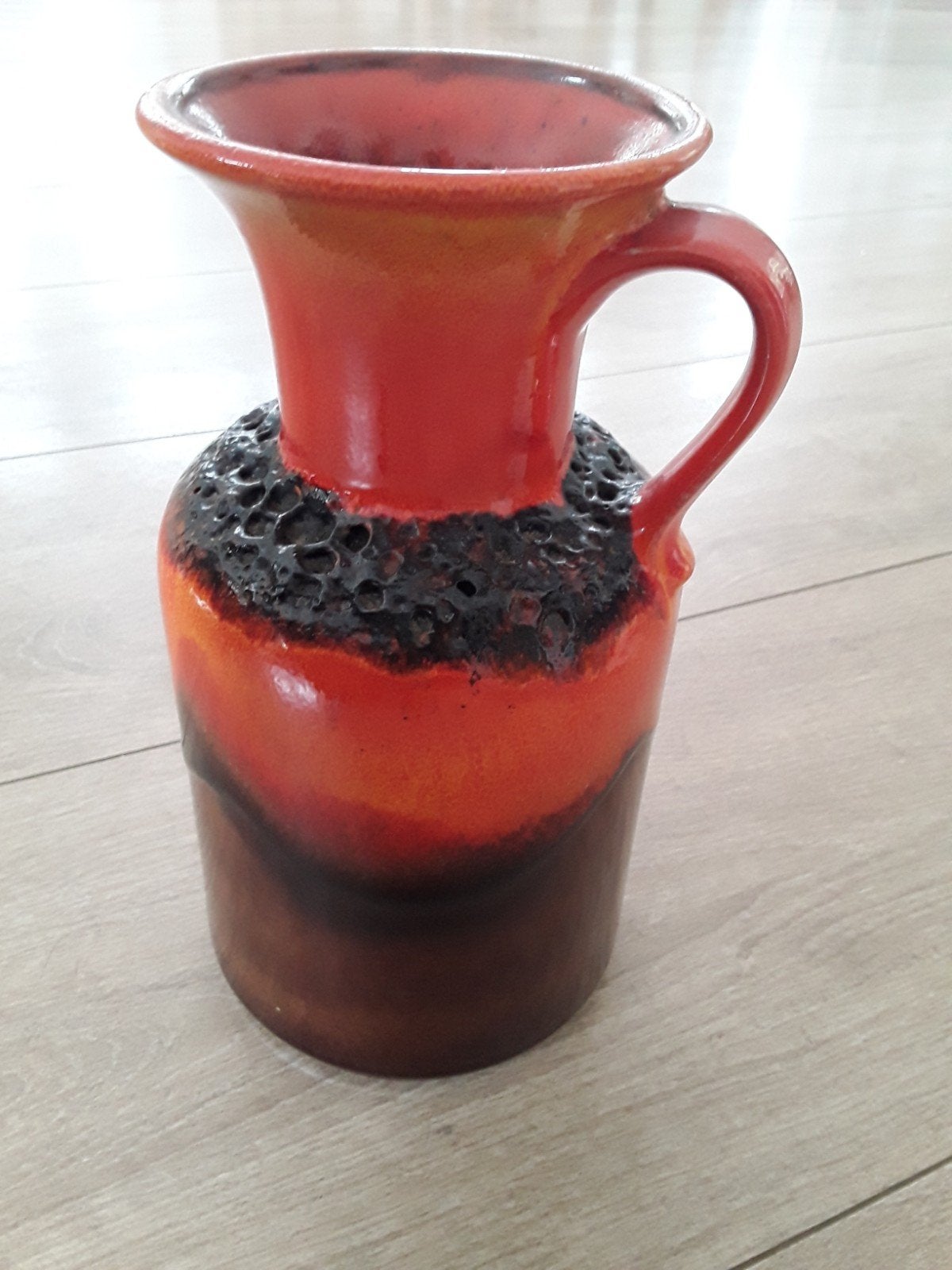 Vintage vaas Jasba prachtige kleuren bruin oranje, Ophalen of Verzenden