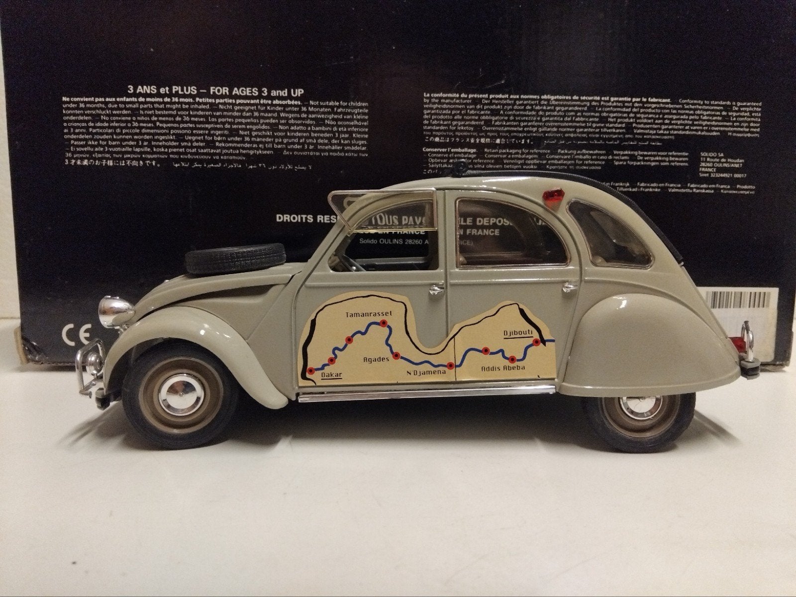Citroen 2CV Eend Raid Safari beige Solido 1:17 1:18 KRD, Ophalen of Verzenden, Zo goed als nieuw, Auto, Solido