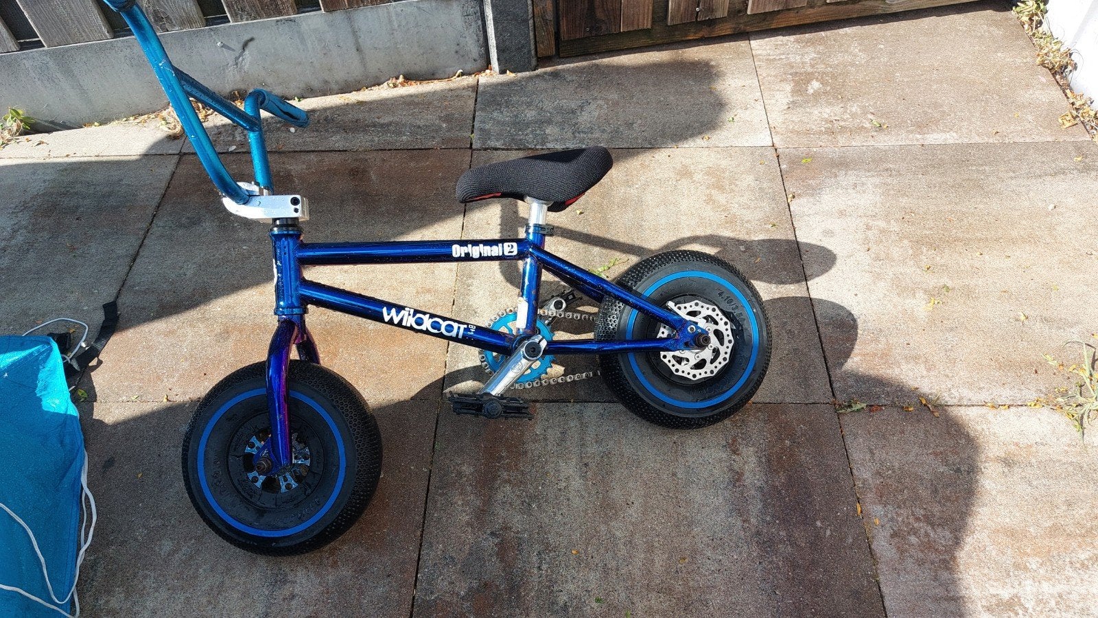 Wildcat Mini BMX - Blauw, Zo goed als nieuw, Wildcat, Staal, Ophalen of Verzenden, Schijfrem