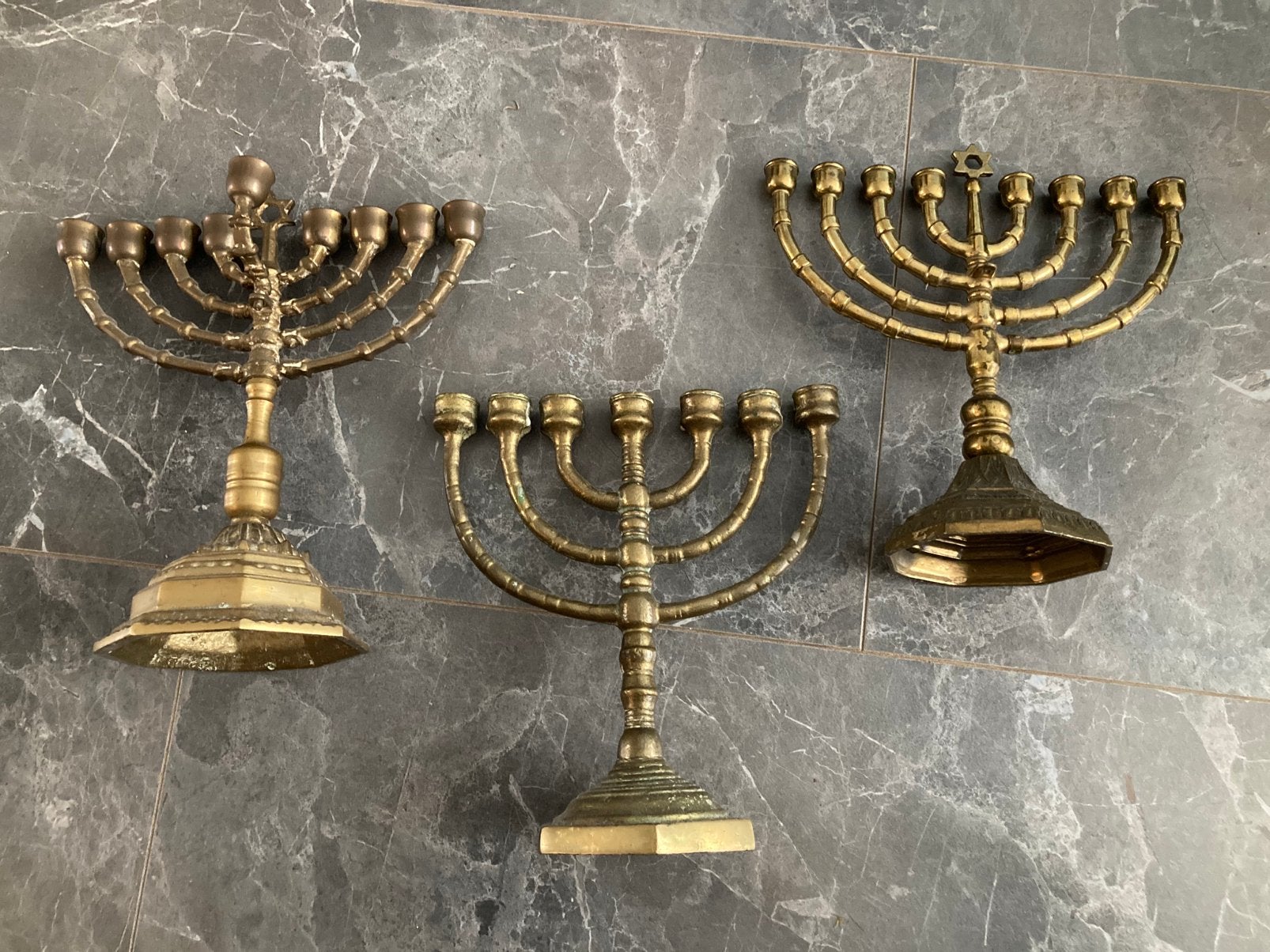 3 kandelaars, Ophalen, Koper of Brons