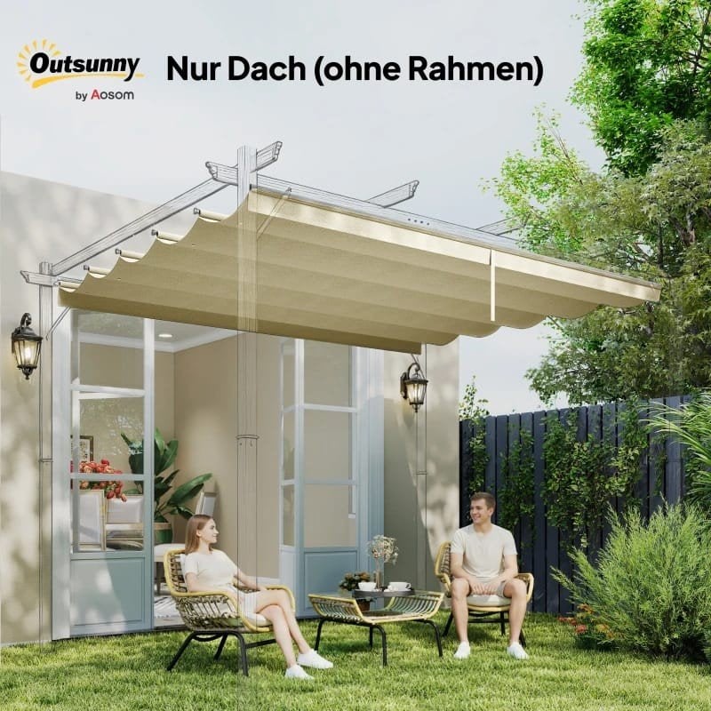 Pergola Zonnescherm Doek - 3x4m, Ophalen of Verzenden, Nieuw, Overige typen