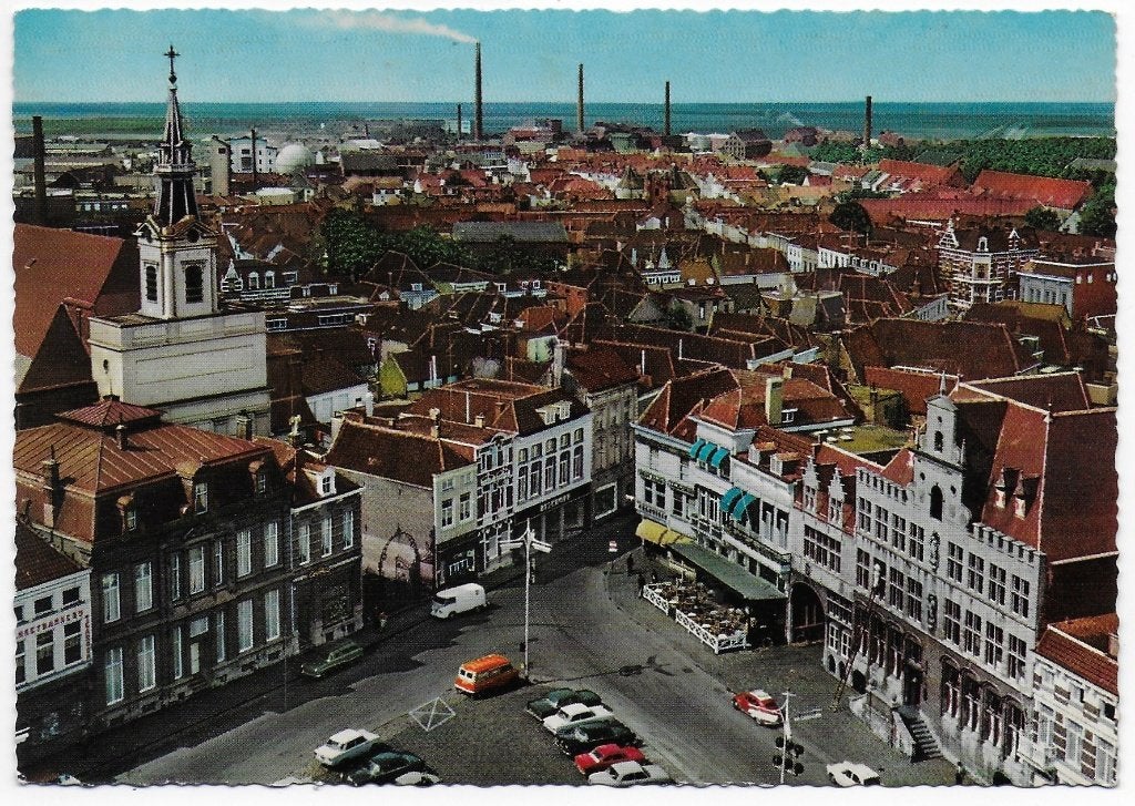 Bergen op Zoom Markt Gelopen Ansichtkaart ( B5743), Verzamelen, Ophalen of Verzenden, 1980 tot heden, Gelopen, Noord-Brabant