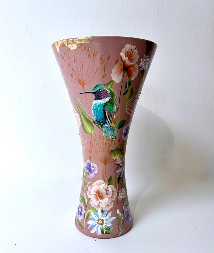Vaas Naturel Kolibrie, Overige kleuren, Nieuw, Ophalen of Verzenden, Glas
