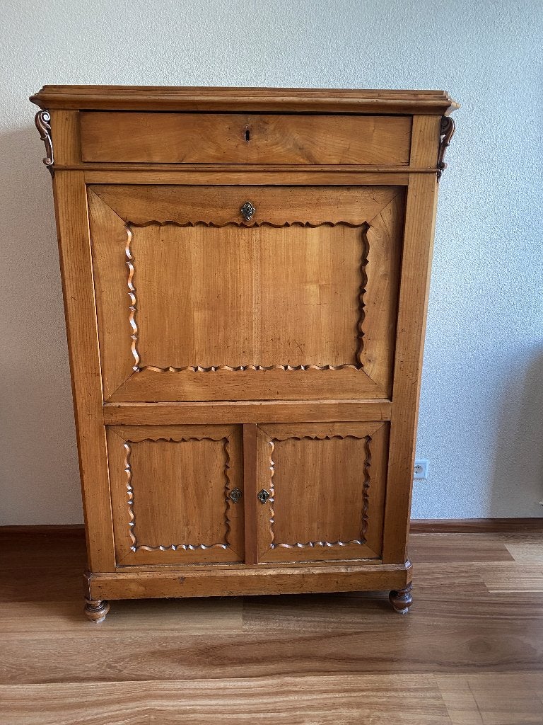 Antieke Secretaire Bureau -  Biedermeier, Ophalen, Met lades, Gebruikt, Hout