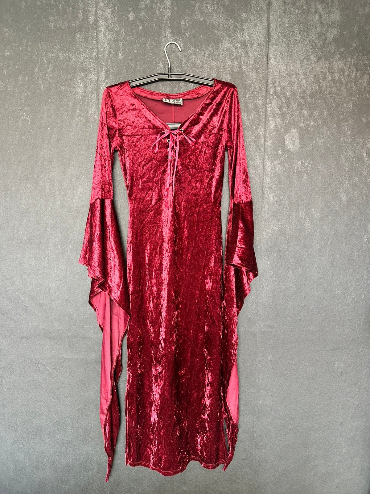 Gothic jurk bordeaux maat S Halloween, carnaval, Ophalen of Verzenden, Zo goed als nieuw, Maat 38/40 (M), Carnaval