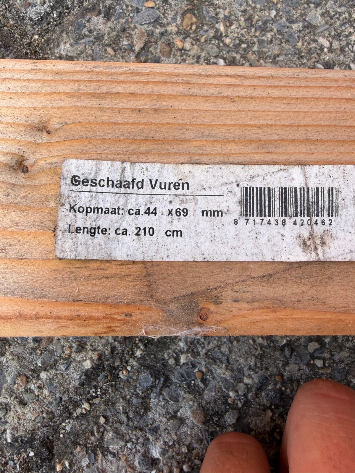 14 Geschaafde Vuren Balken - 44x69mm, 210cm lang, Ophalen, Gebruikt, 200 tot 250 cm, 50 mm of meer