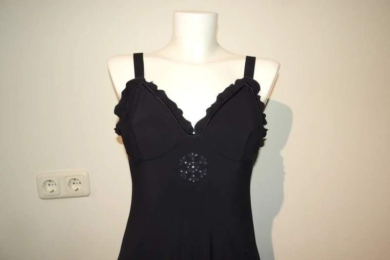 High Use stretch jurk aparte onderkant met koortjes L, Kleding | Dames, Zwart, Maat 42/44 (L), Gedragen, Onder de knie