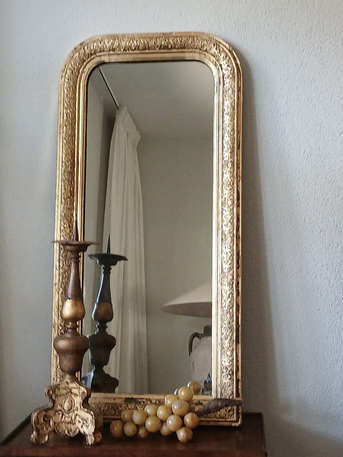 Stijlvolle Antieke Franse Louis Philippe Spiegels, Antiek en Kunst, Ophalen, Rechthoekig, 50 tot 100 cm