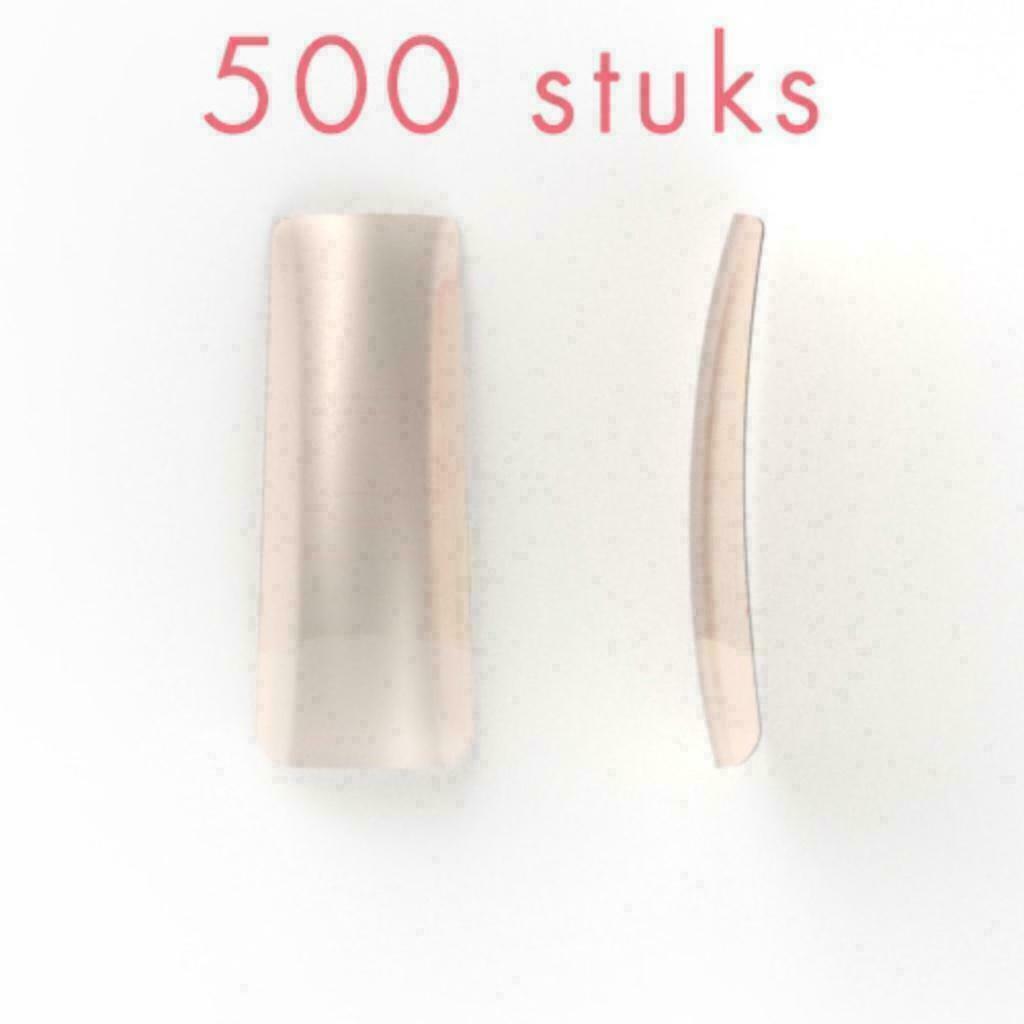 NATURAL nagel tips met breed opzetstuk, 500 stuks, Overige kleuren, Nieuw, Ophalen of Verzenden, Handen en Nagels