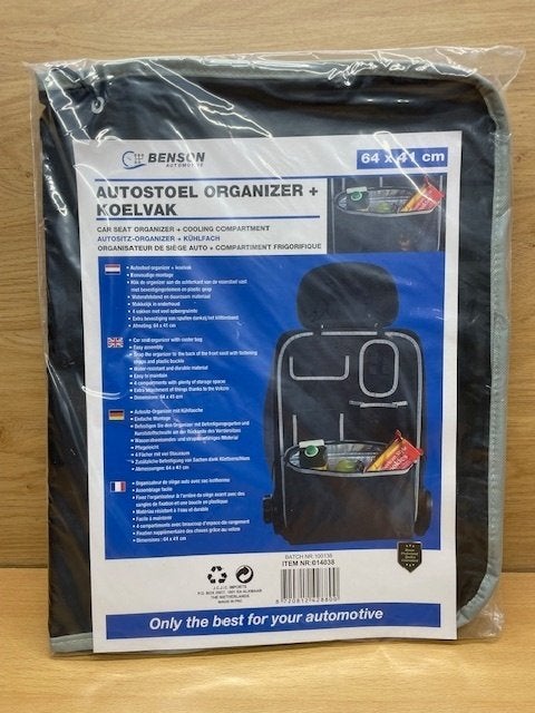 Autostoel organizer met koelvak 64x41cm., Auto diversen, Eddiys, Espel, Nieuw, Info@eddiys.eu