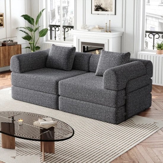 2-In-1 Chenille Sofa Bed – Bank – Bed – Slaapbank – Klapbank, Corvance B.V., Verzenden, Nieuw, Corvancebol@gmail.com