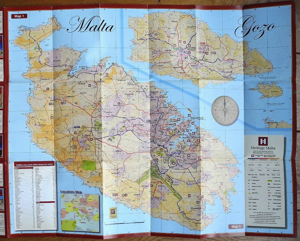 Plattegrond Malta-Valletta-Citadel Gozo 2005, Overige typen, Zo goed als nieuw, 1800 tot 2000, Europa Overig