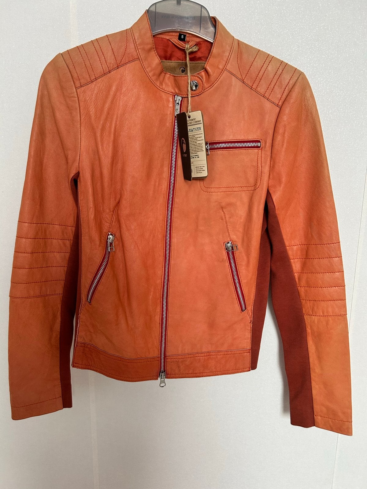 Nieuw Goosecraft leren dames bikerjack maat S, Ophalen, Nieuw, Maat 36 (S), Oranje