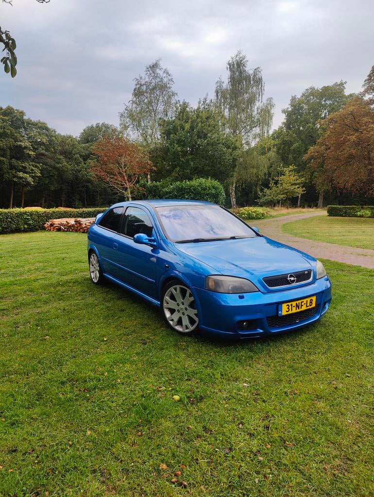 Opel Astra 2.0 Turbo 3D 2003 Blauw, Auto's, Voorwielaandrijving, 1998 cc, 1225 kg, 4 cilinders