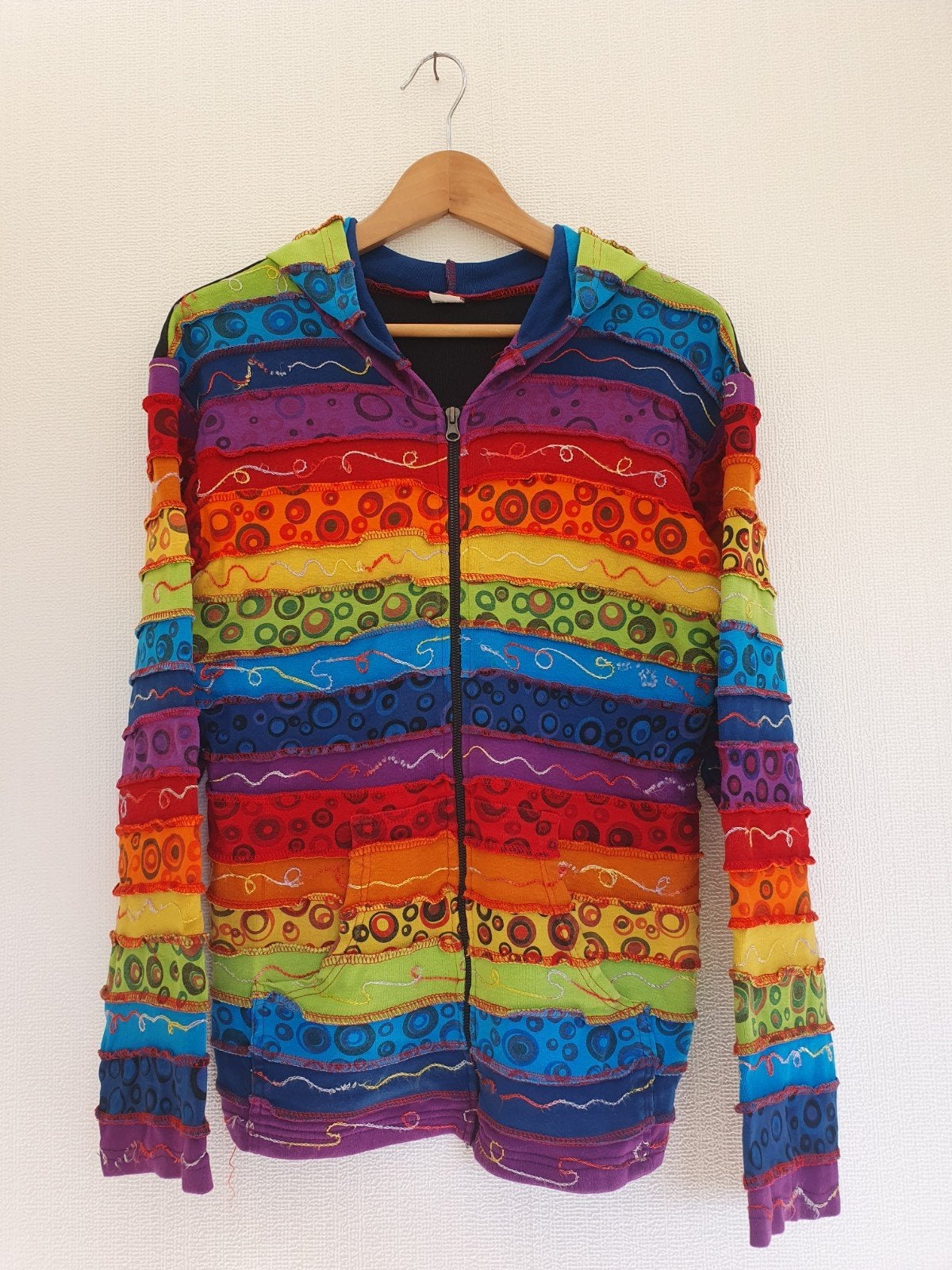 Regenboog hippie vest, Ophalen of Verzenden, Gedragen, Maat 42/44 (L), Meerkleurig