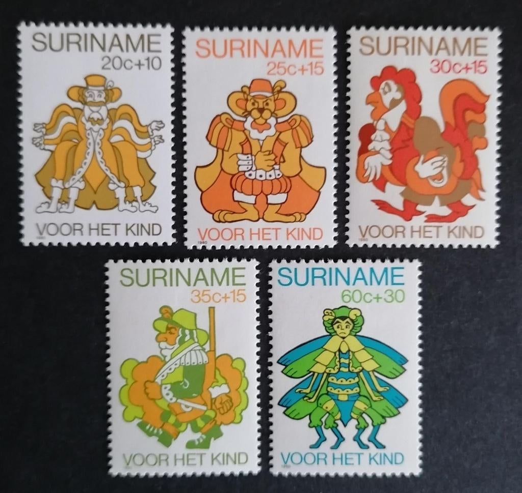 SURINAME - Toeslagzegels ten bate v.h. Kind 1980, Verzenden, Postfris
