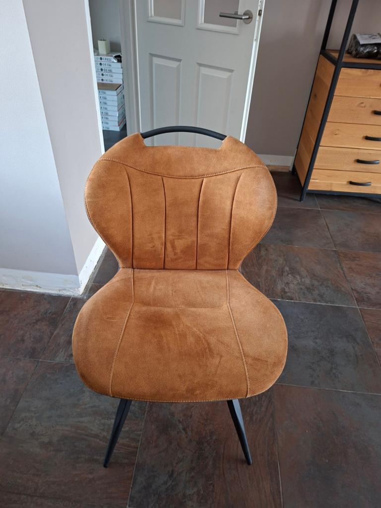 4 Cognac kleur eethoek stoelen, Huis en Inrichting, Stoelen, Bruin, Ophalen of Verzenden