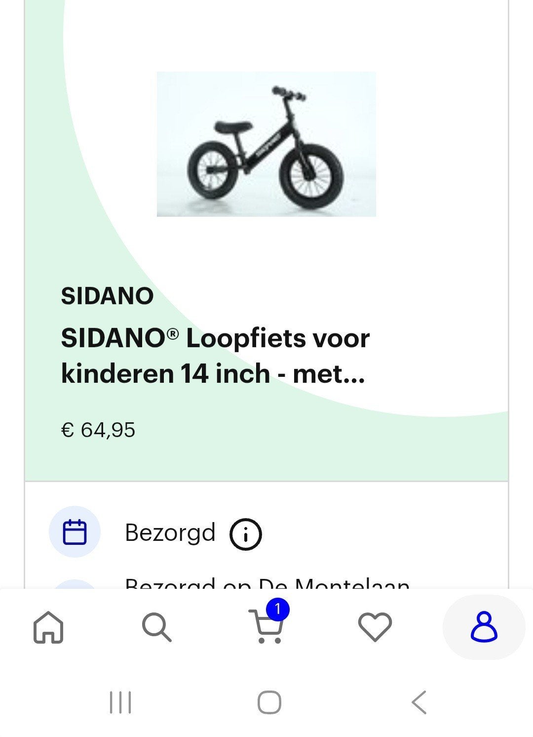 Sidano loopfiets 14 inch - Zwart, Fietsen en Brommers, Verzenden, Gebruikt, 16 tot 20 inch, Sidano