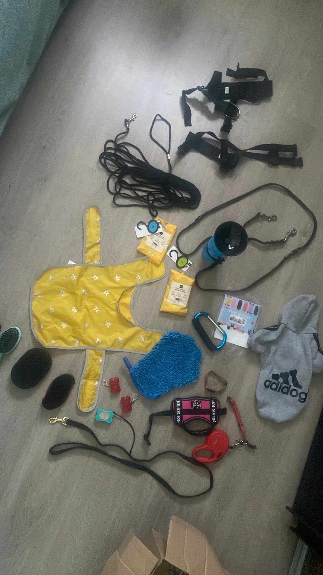 Tuigje borstel drinkfles regenjasje julius k9 flexi riem, Dieren en Toebehoren, Honden-accessoires, Ophalen of Verzenden, Gebruikt