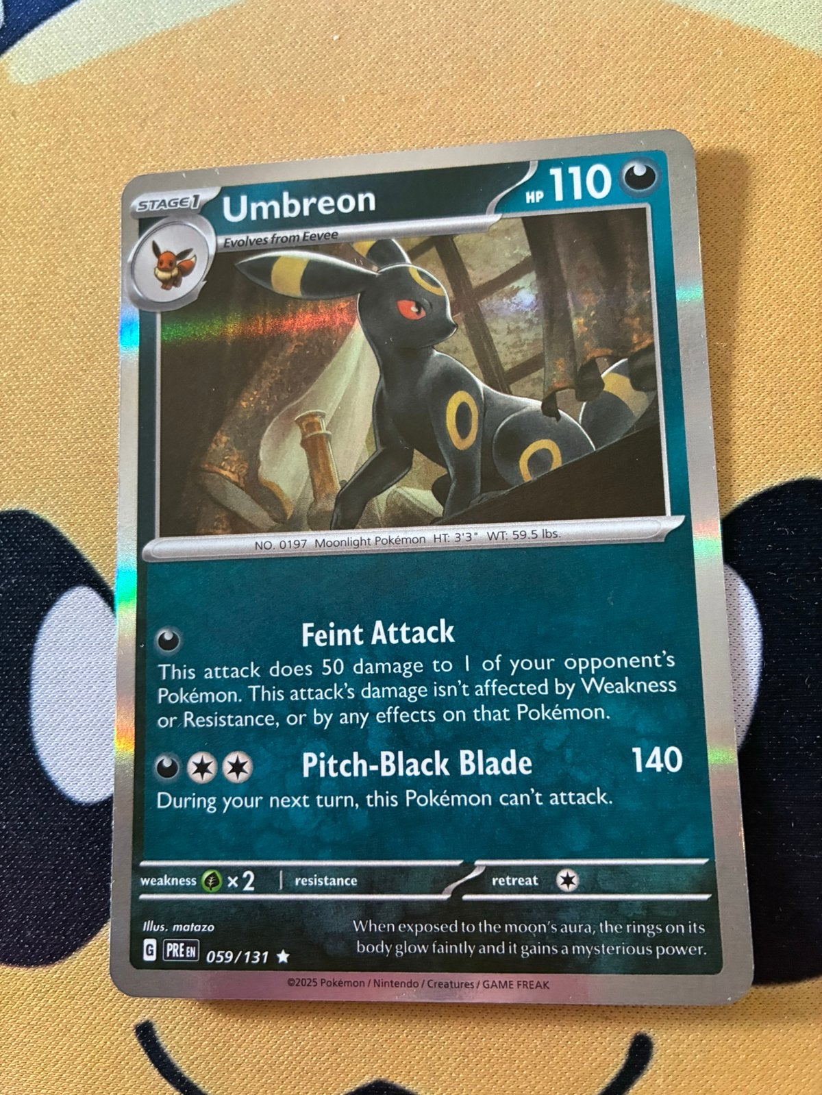 Umbreon 059/131 Holo – Prismatic Evolutions, Hobby en Vrije tijd, Ophalen of Verzenden, Zo goed als nieuw