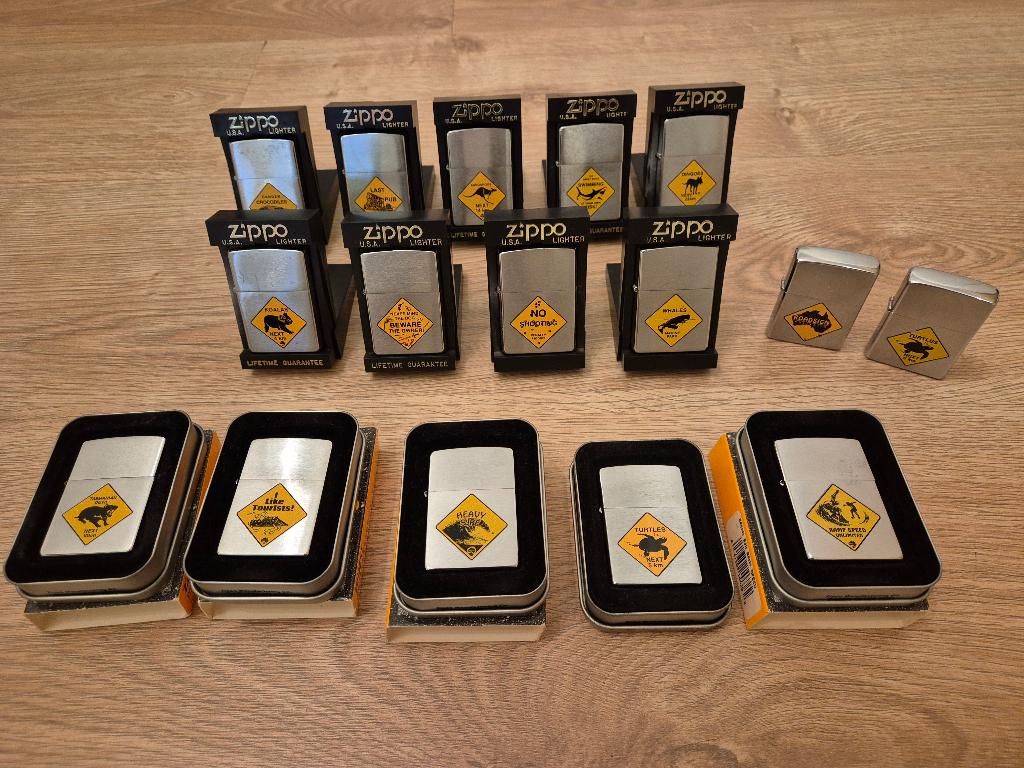 Zippo Roadsign Australia collectie van 16 stuks!, Ophalen, Nieuw, Aansteker