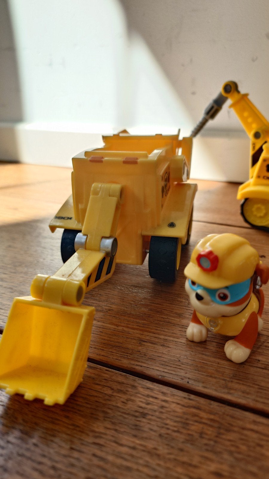 Paw Patrol Duo Rubble's Bulldozer met Super Rubble figuren, Ophalen of Verzenden, Gebruikt