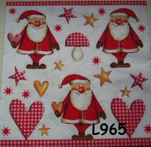Servetten decoupage/bullet journal * kerstmannen L965, Verzenden, Nieuw