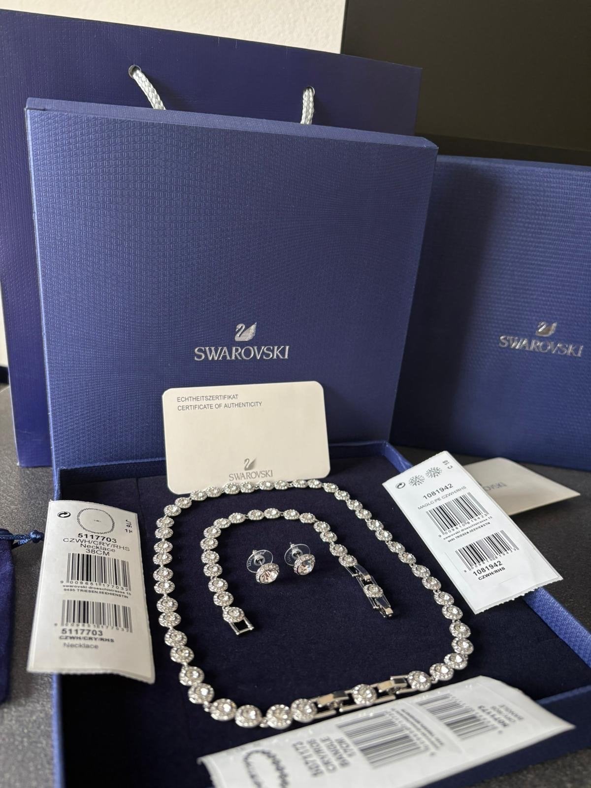 Swarovski Ketting, Armband en Oorbellen Set - Nieuw, Met kristal, Overige materialen, Nieuw, Ophalen of Verzenden