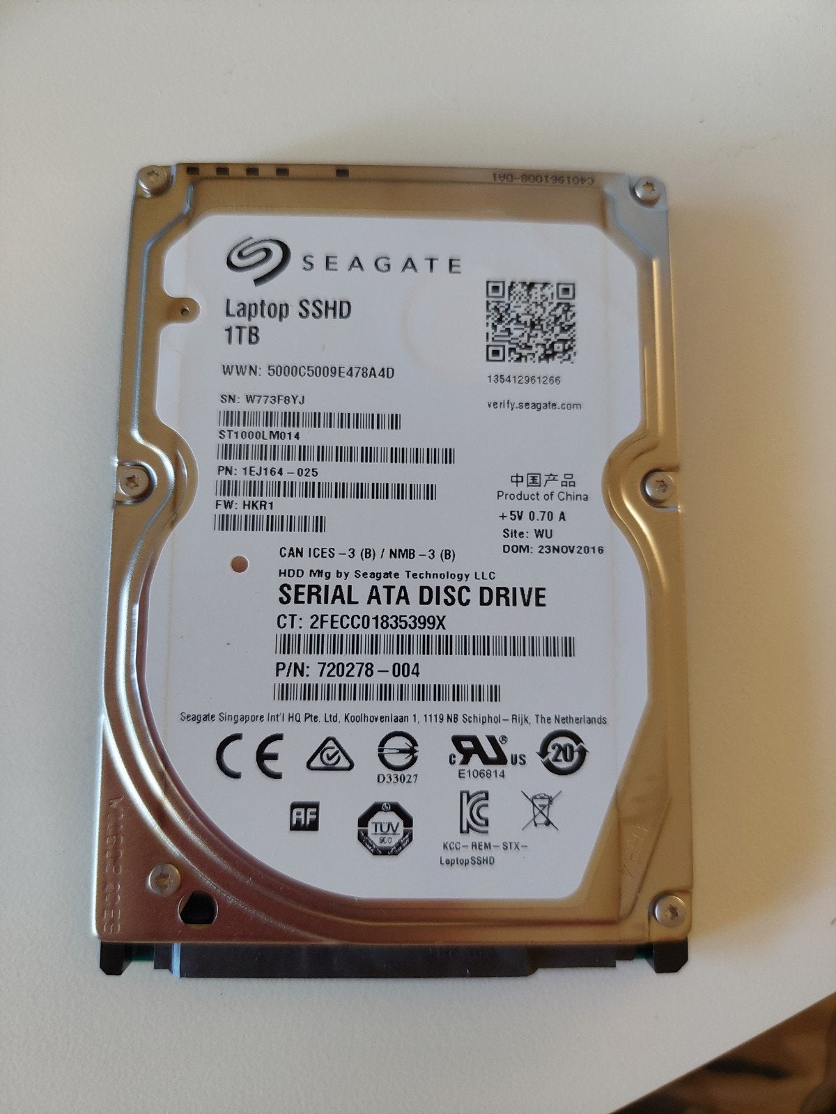 Seagate SSHD schijf 1Tb, Intern, Gebruikt, Ophalen of Verzenden, Seagate