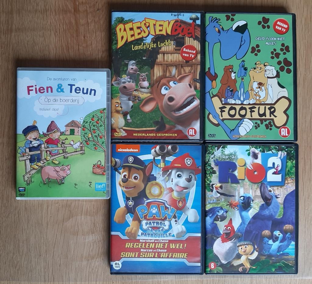 5 Dvd's voor Kinderen en Jeugd met Spannende Avonturen, Alle leeftijden, Ophalen, Zo goed als nieuw